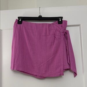 Pink Lily Vibrant Pink Wrap Skort